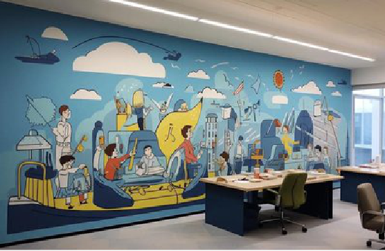 兴安办公室墙绘的特点。